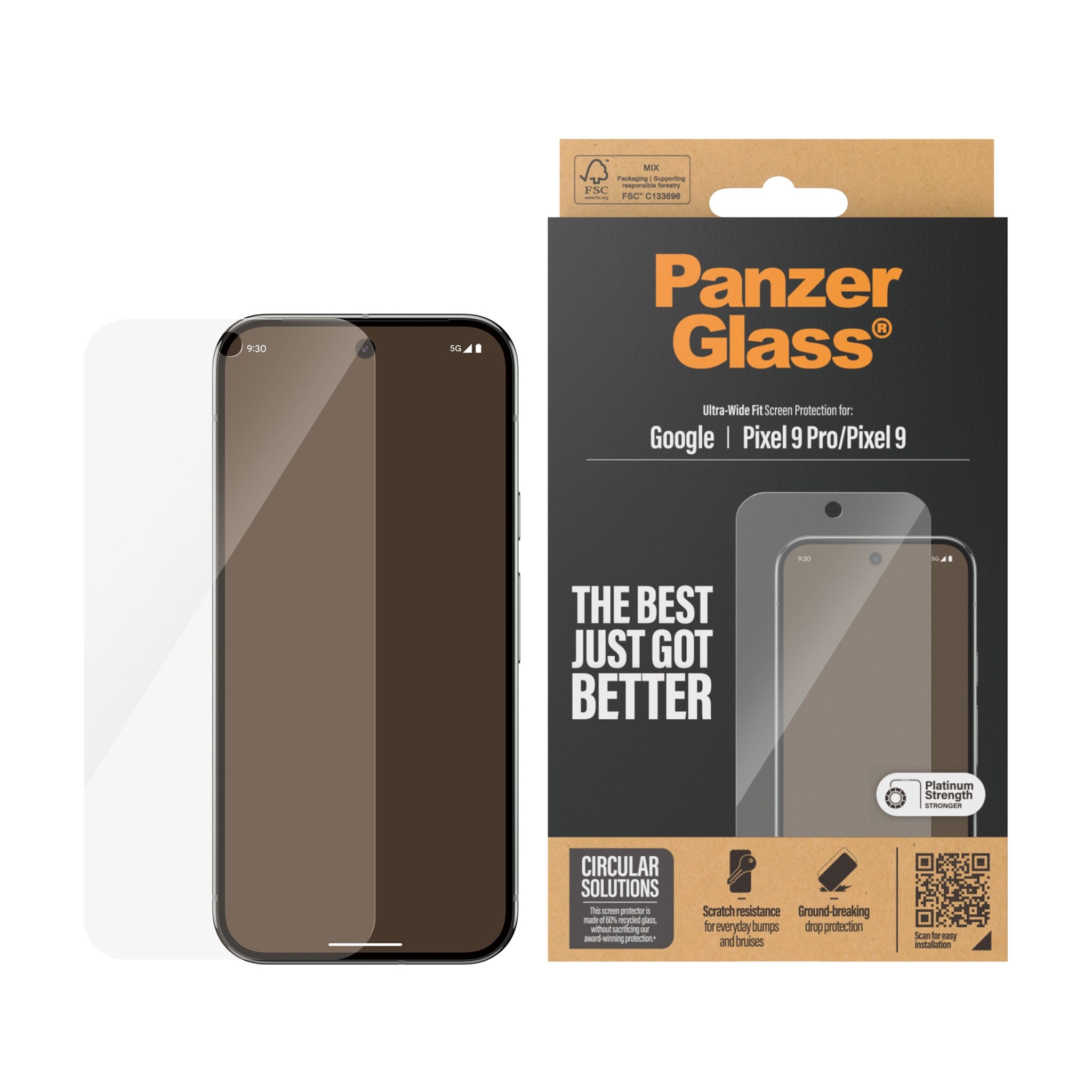 PanzerGlass® Screen Protector Google Pixel 9 5G | 9 Pro 5G | Ultra-Wide Fit